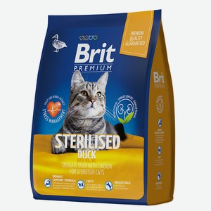 Корм д/стерилизованных кошек и кастр.котов Brit Premium Cat Cat Sterilized полнорац. с уткой 800г