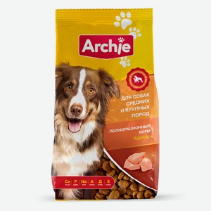 Сухой корм Archie для взрослых собак с курицей 10кг (ТЧН!)