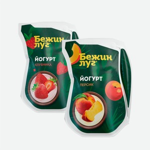 Йогурт питьевой БЕЖИН ЛУГ персик/клубника 900гр