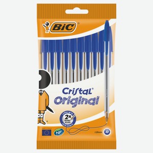Ручка шариковая BIC Cristal Original синяя, 10 шт