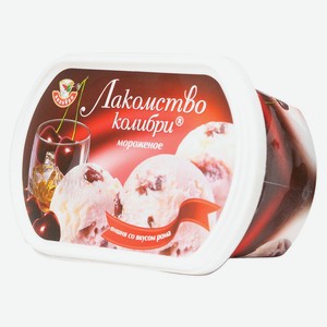 Мороженое пломбир «Лакомство Колибри» вишня-ром БЗМЖ, 250 г