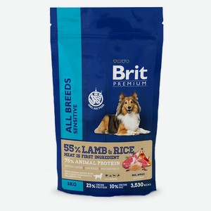 Сухой корм для собак Brit Premium Lamb&Rice ягненок с рисом, 3 кг