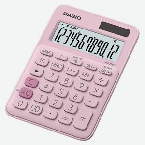 Калькулятор Casio MS-20UC-PK-W-UC, 12-разрядный, розовый