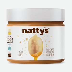 Паста арахисовая Nattys Crunchy хрустящая с медом, 325г Россия