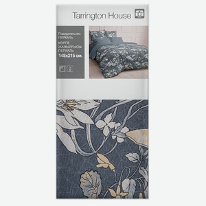 Tarrington House Пододеяльник цветы на сером-серая перкаль, 148 x 215см Россия