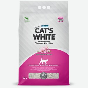 Наполнитель Cats White Baby Powder комкующийся для кошачьего туалета с ароматом детской присыпки, 10л Турция