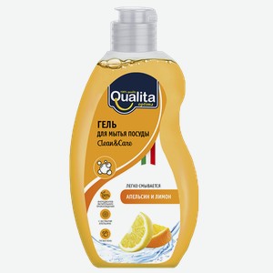 Средство для мытья посуды QUALITA Lemon&Orange, 0,5л