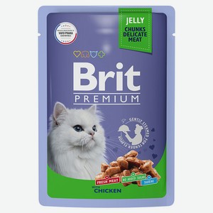 Корм для кошек Brit Premium куриное филе в желе, 85 г