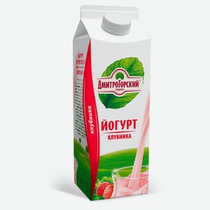 Йогурт питьевой «Дмитрогорский продукт» Клубника 1,5%, 450 г