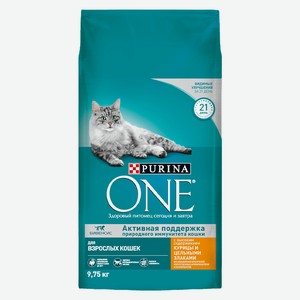 Purina One для взрослых кошек с высоким содержанием курицы и цельными злаками 9.75 кг