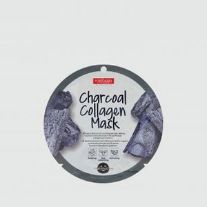 Коллагеновая очищающая маска с экстрактом угля PUREDERM Charcoal Collagen Mask 1 шт
