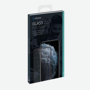 Защитное стекло Deppa 25D Full Glue для iPhone XS Max/11 Pro Max (2019) 0.3 мм черная рамка 62590