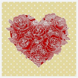 Салфетки бумажные 3-слойные Gratias Сердце из роз, 20 шт