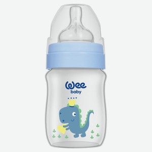 Бутылочка Wee Baby Classic Plus с широким горлышком для кормления с силиконовой соской размер №1, 150 мл