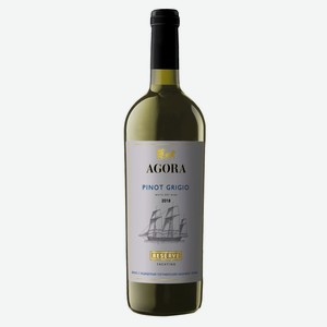 Вино Agora Yachting Pinot Grigio Reserve белое сухое Россия, 0,75 л