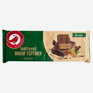 Торт вафельный АШАН Красная птица ореховый, 200 г