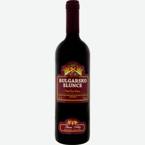Вино  Булгарско Слунце  Красное Сухое, 750 мл, Красное, Сухое