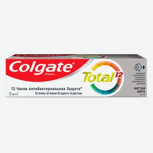 Зубная паста Colgate 75 мл Total 12 Чистая Мята комплексная антибактериальная