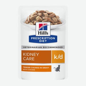 Hill s вет.консервы prescription Diet k/d Kidney Care влажный диетический корм для кошек при хронической болезни почек, с курицей (85 г)