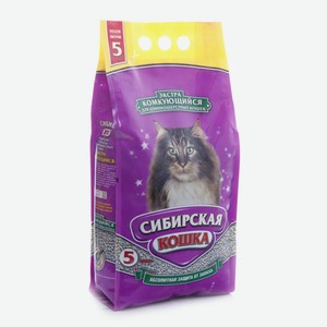 Сибирская кошка комкующийся наполнитель для длинношерстных кошек  Экстра  (5 кг)