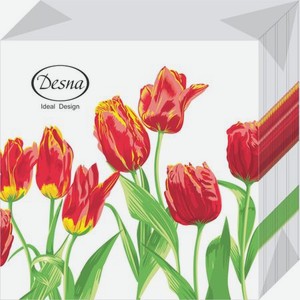 Салфетки Desna design бумажные тюльпаны красная леди 40л
