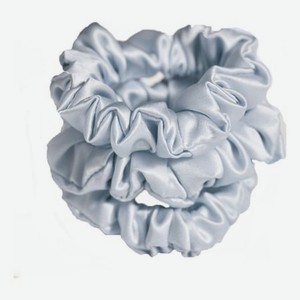 Резинки для волос из натурального шелка средние Ayris Silk 3шт: Серебристо-голубой