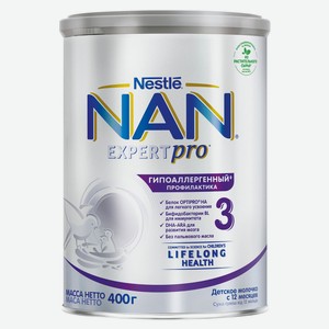 Смесь сухая молочная NAN 3 Optipro HA Гипоаллергенный с 12 мес. БЗМЖ, 400 г