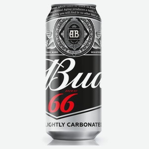 Пиво Bud 66 светлое фильтрованное 4,3%, 450 мл