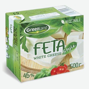 Сырный продукт сычужный GreenLand Feta white cheese рассольный ЗМЖ, 500 г