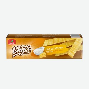 Чипсы картофельные со вкусом Сыра и Сметаны ОКЕЙ 100г пластины