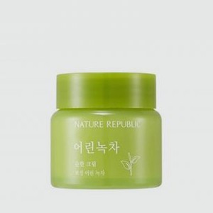 Увлажняющий крем для лица с экстрактом зеленого чая NATURE REPUBLIC Mild Green Tea Cream 55 мл