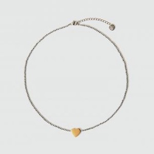 Колье MR&MRS WOLF Hematite Necklace With Golden Heart 1 шт