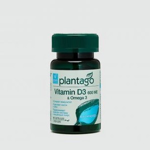 БАД PLANTAGO Vitamin D3 600 Me & Omega 3 60 шт