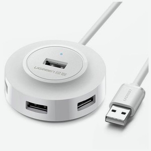 Хаб UGREEN CR106 (20270) USB 2.0 Hub 4 Ports. 1м. белый