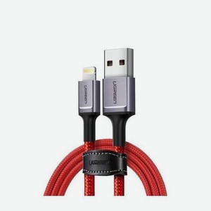 Кабель UGREEN US293 (80635) USB-A to Lightning Cable. 1 м. красный