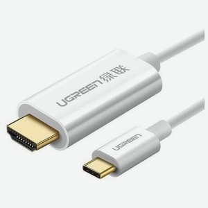 Кабель UGREEN MM121 (30841) USB Type C to HDMI Cable Male to Male ABS Case. 1,5 м. белый