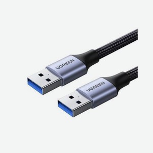 Кабель UGREEN US373 (80790) USB-A Male to USB-A Male USB 3.0 Alu Case Braided Cable. 1м черный