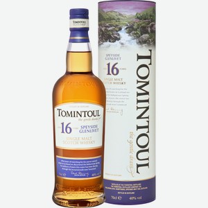 Виски Tomintoul Speyside Glenlivet 16 лет в подарочной упаковке, 0.7л Великобритания