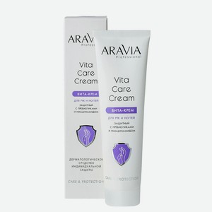 Aravia Professional Вита-крем для рук и ногтей защитный Vita Care Cream с пребиотиками и ниацинамидом, 100 мл