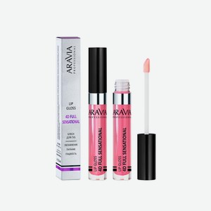 ARAVIA Блеск для губ увлажняющий и восстанавливающий 4D FULL SENSATIONAL, 02 lip gloss, розово-красный