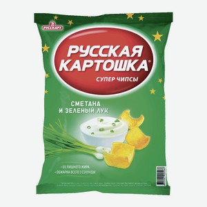 Чипсы картофельные Русская картошка сметана и зеленый лук, 50г
