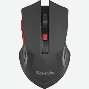 Мышь Defender Accura MM-275, оптическая, беспроводная, USB, черный и красный [52276]