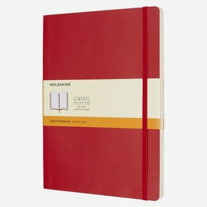Блокнот Moleskine Classic Soft, 192стр, в линейку, мягкая обложка, красный [qp621f2]