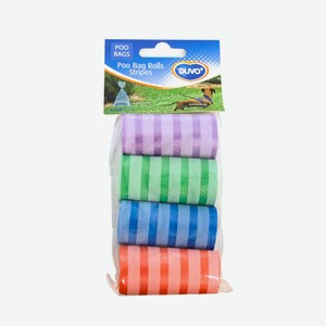 Пакеты для уборки за собакой DUVO+  Полоски , разноцветные, 33х20см, 4x20шт (Бельгия)