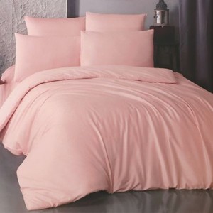 Комплект постельного белья La Besse Премиум Сатин розовый Семейный