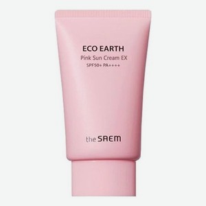 Крем для лица солнцезащитный Eco Earth Pink Sun Cream EX SPF50+ PA++++ 50г