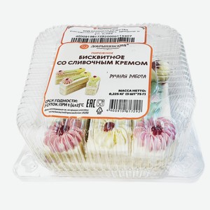 Пирожное Добрынинский Бисквитное со сливочным кремом 225 г