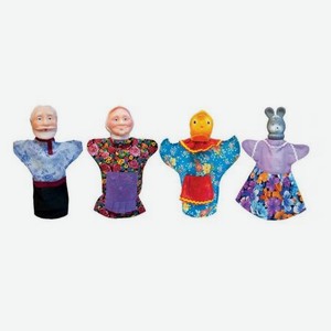 Кукольный театр  Курочка Ряба  (4 персонажа) в пакете Русский стиль 11092