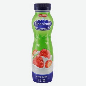 Йогурт питьевой Ehrmann Alpenland клубника 1,2% БЗМЖ, 290 мл