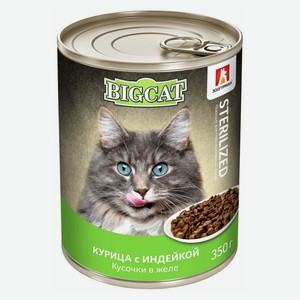 Корм консервированный для кошек «Зоогурман» BIG CAT курица с индейкой, 350 г
